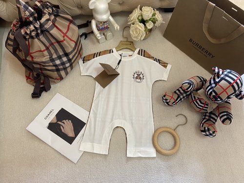 Burberry Premium Baby Onesie - Soft Cotton, Eco Print, Comfy & Stylish