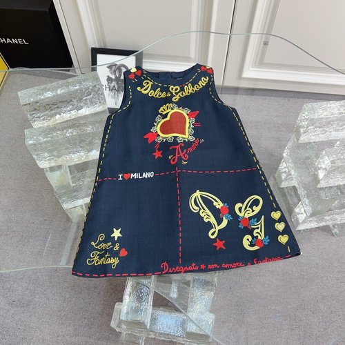 D & G Girls Linen-Cotton Dress with Cotton Lining, Soft & Stylish 