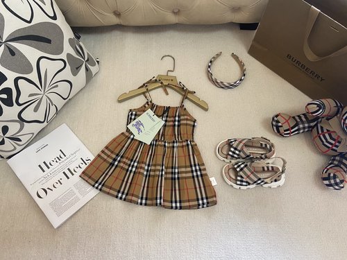 Burberry Toddler Girls Cotton Onesie Dress - Comfortable & Chic