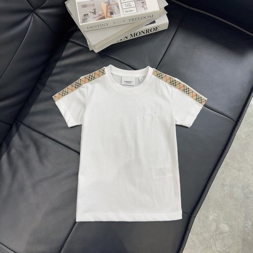 Burberry Kids Classic Check Badge Side Panel Cotton T-Shirt 