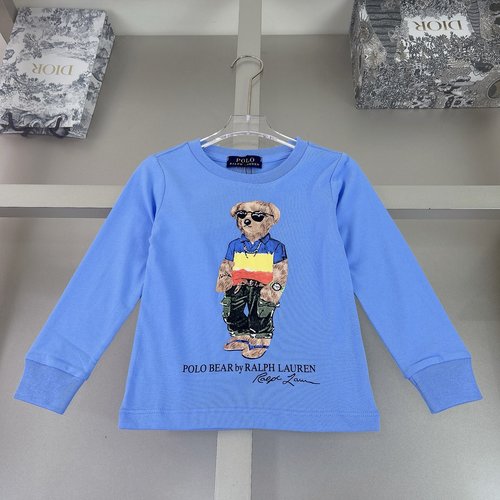 Polo Ralph Lauren Unisex Kids Cotton Sweatshirt with Cute Teddy Bear & 3D Letter Prints
