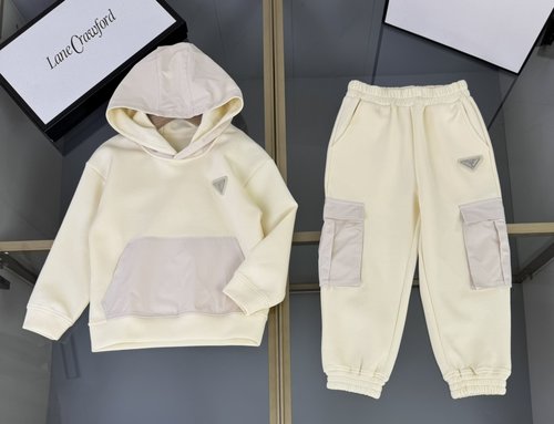 Prada Unisex Kids Premium Cotton Fleece Set with Logo