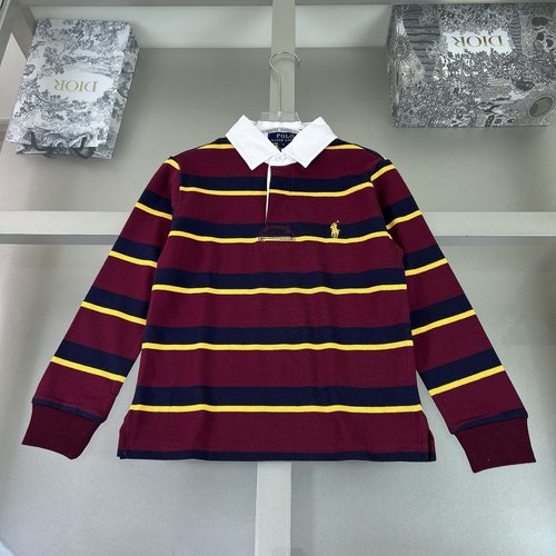 Polo Ralph Lauren Kids Striped Polo Shirts for Boys Girls High-End