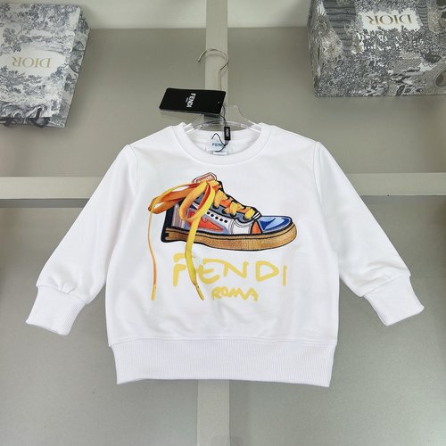 Fendi Kids 100 Cotton Hoodie with 3D Letter Print