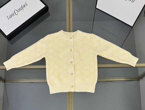 Gucci Kids Cardigan Sweater, Cotton Blend Jacquard Soft 