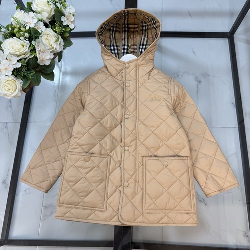 Burberry Kids Classic Premium Quilted Hooded Padded Coat 