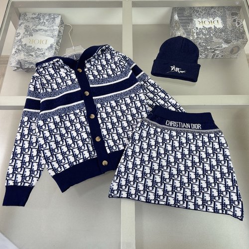 Dior Girls Cashmere Blend 3-Piece Knit Outfit 