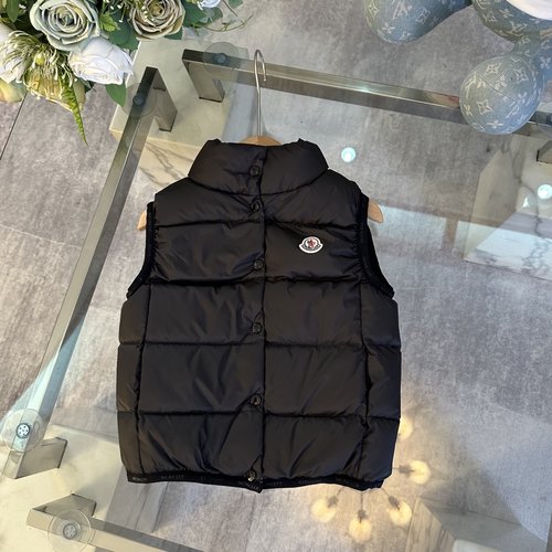 Moncler High-End Girls 800FP White Goose Down Vest 
