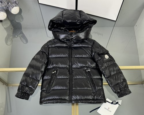 Moncler Premium Kids Down Jacket w/ Removable Hood & Logo Pocket