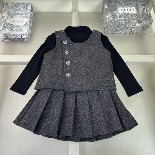 Chanel 3-Piece Elegant Cotton Girls Skirt Set 