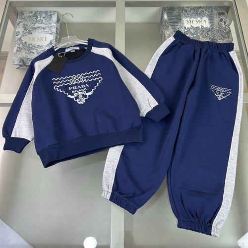 Prada Kids Boys & Girls Set Flocked Foam Print Cotton Comfortable Stylish 