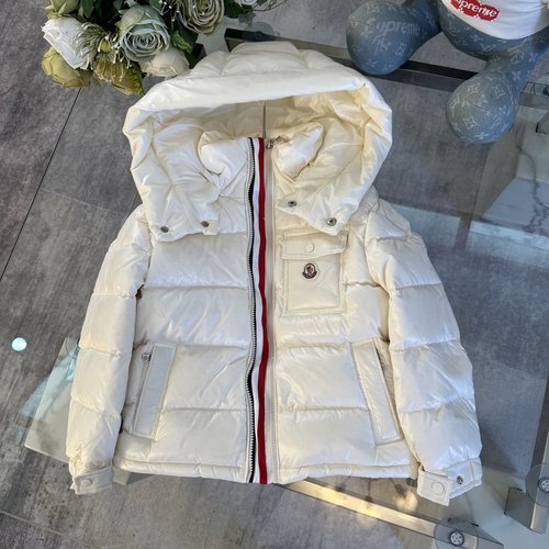 Moncler Kids Down Jacket Double Zip 90 White Goose Down Stain-Resistant Warm