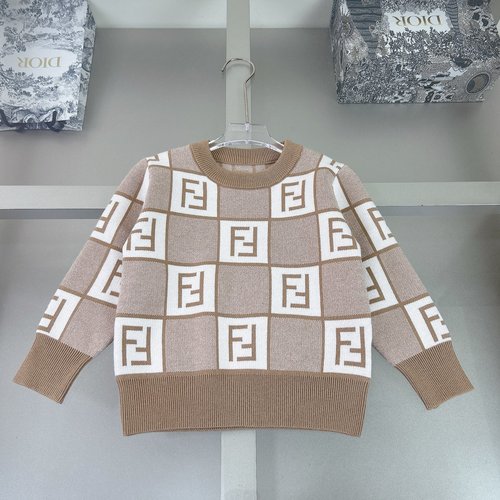 Fendi Unisex Kids Wool Blend Sweater, Soft & Comfortable 