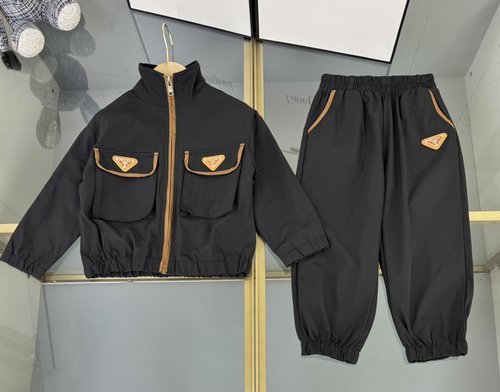 Prada Kids High-End Woven Cotton Color-Block Set