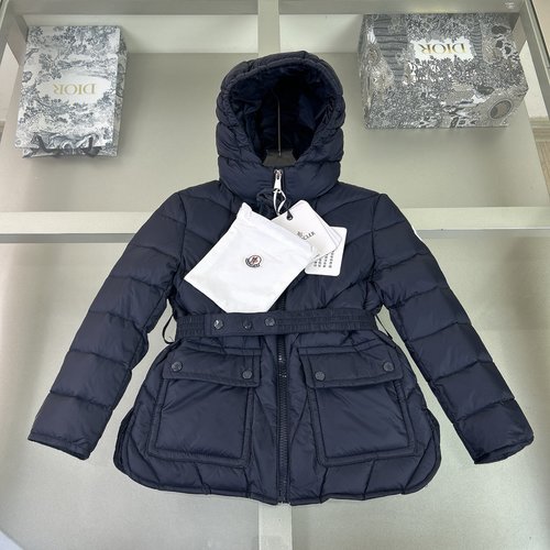 Moncler Stylish High-End Girls Mist Blue Down Jacket 