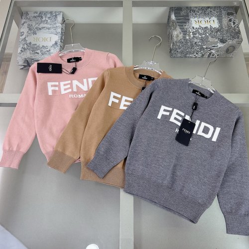 Fendi Kids Wool Blend Knit Sweater Soft & Comfortable