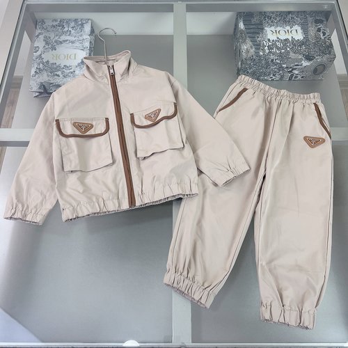 Prada Kids Premium Woven Cotton Color-Block Co-ord Set