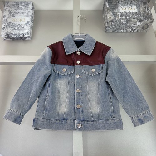 Prada Unisex Kids Denim Jacket with Cat Whisker & Monkey Wash 