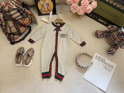 Gucci High-End Kids Onesie, Unisex, Knit Cotton, Comfortable & Stylish