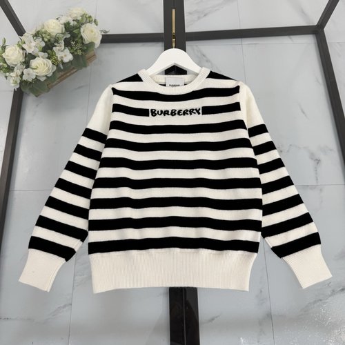 Burberry Kids Cashmere Sweater with Logo Jacquard & Dense Knit
