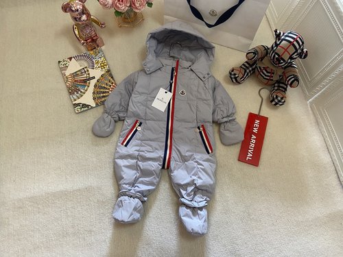 Moncler Toddler Full-Print Down Onesie: Warm & Easy Diaper Change 