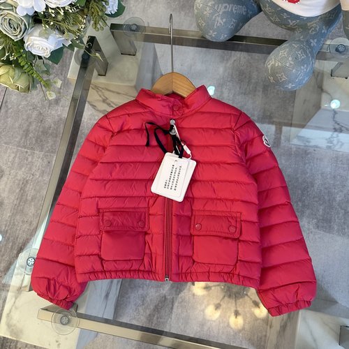 Moncler Premium Kids Goose Down Jacket - Coral Red, Cream, Black