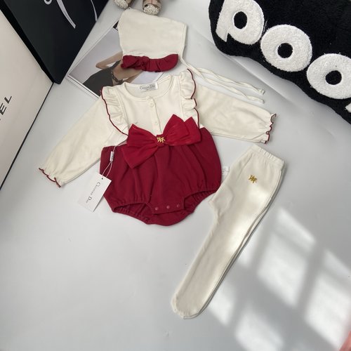 Dior Baby Girls Romper Set with Hat & Leggings