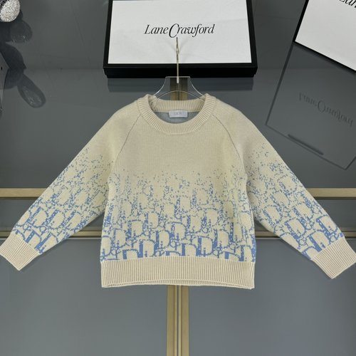 Dior Kids Jacquard Cashmere-Blend Sweater with Knit Details