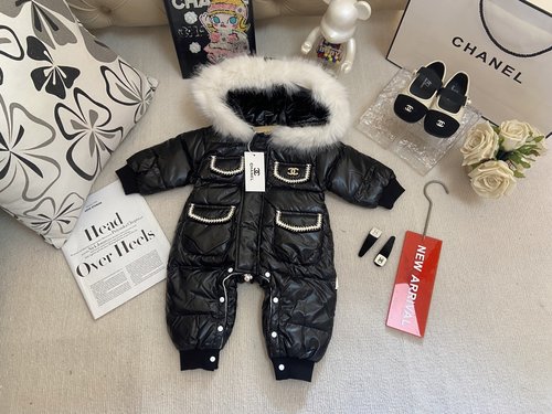 Chanel Infant Unisex Hooded Fleece Onesie - Easy-Care & Stylish