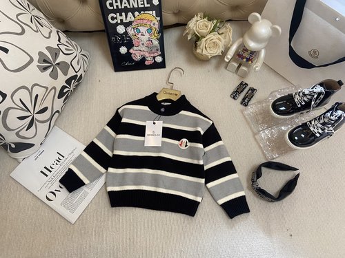 Moncler Baby Striped Cotton Knit Sweater - Comfortable & Cute 