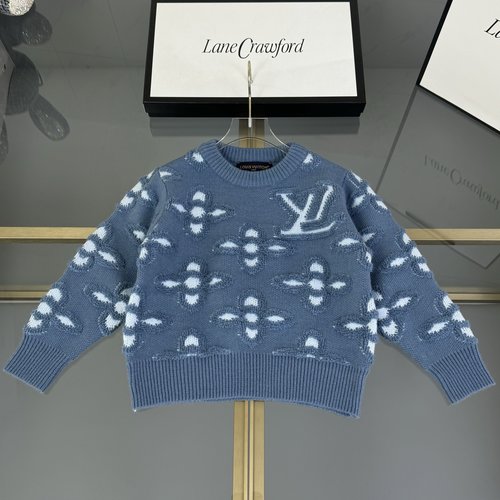 LV Unisex Kids Wool Blend Clover Intarsia Sweater