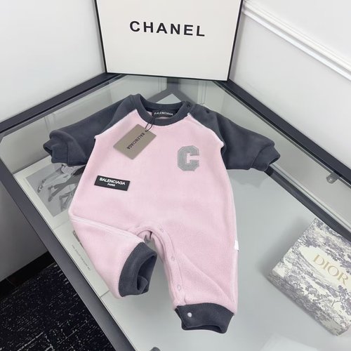 Balenciaga Unisex Baby Fleece Onesie Color Block Stylish Comfort