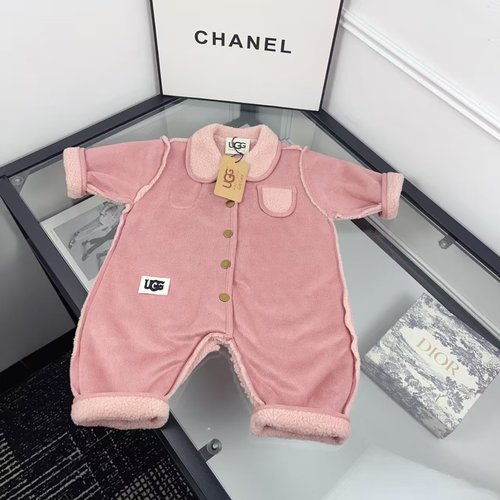 Gucci Unisex Infant Shearling & Suede Collared Onesie