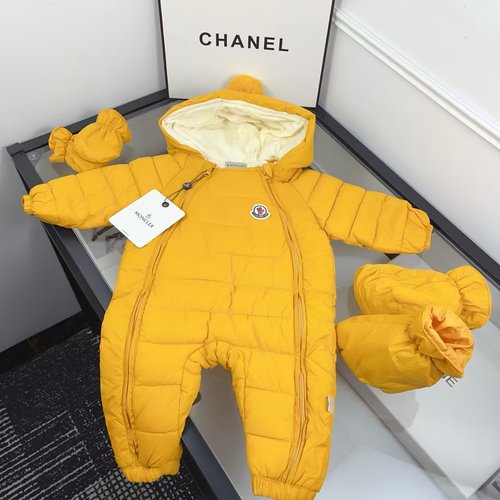 Moncler Warm Thickened Toddler Onesie Set with Gloves & Booties