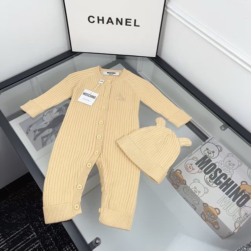 Moschino Cute Ears Baby Onesie Set Soft Knit for Boys Girls