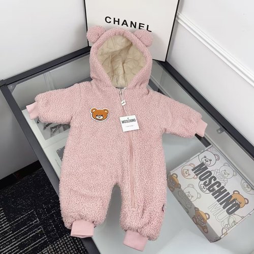 Moschino Unisex Baby Onesie Teddy Bear Cute Ears Padded Fleece Soft 