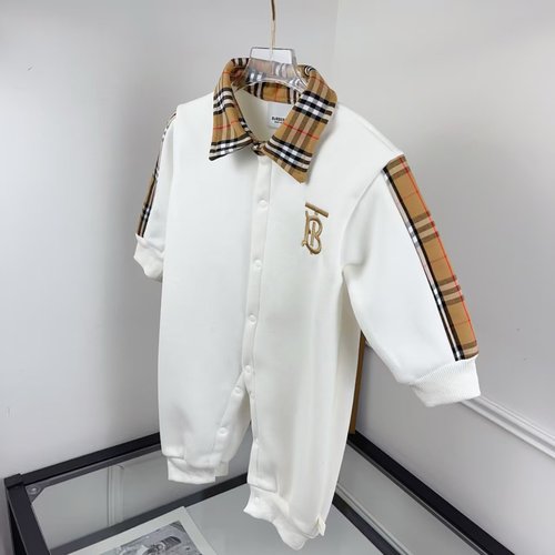 Burberry Unisex Toddler Plaid Patchwork Fleece Polo Onesie