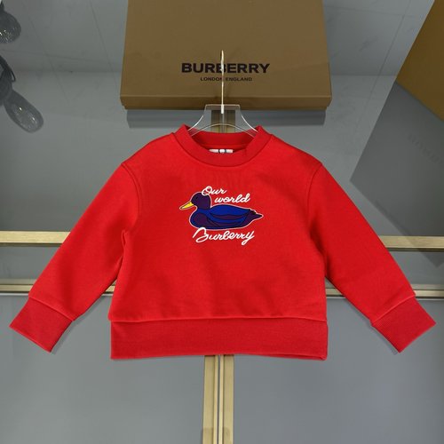 Burberry High-End Unisex Kids Sweatshirt, 3D Duck Embroidery, Cotton Terry 