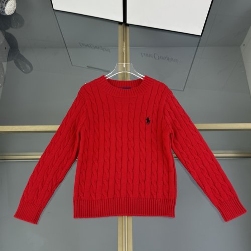 Polo Ralph Lauren Kids Premium Solid Sweater with Cable Knit & Horse Embroidery