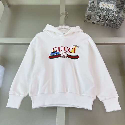 Gucci Kids Cartoon Car Print Cotton Hoodie