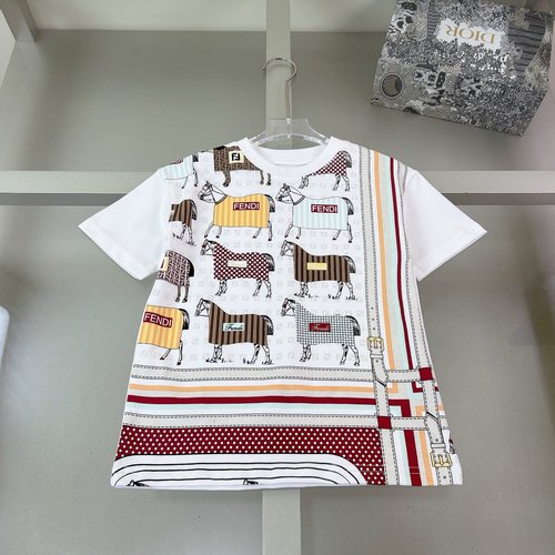 Fendi High-end Kids Wear with Foam Print, Comfortable & Stylish