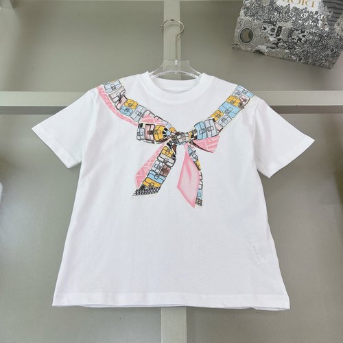 Fendi Girls High-End T-Shirt Foam Print Comfortable Stylish