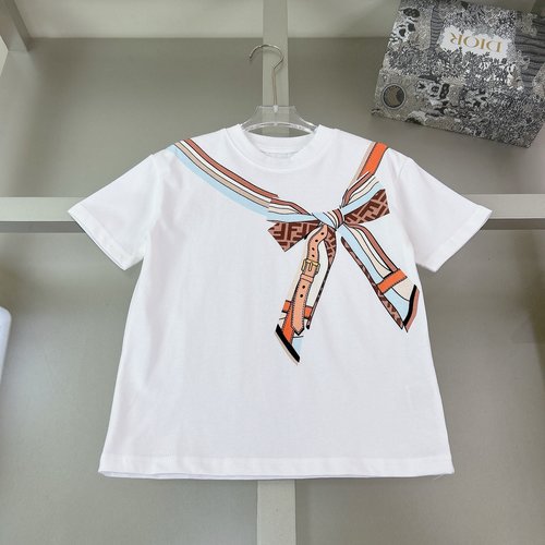 Fendi High-End Kids Puff Print T-Shirt, Comfortable & Stylish