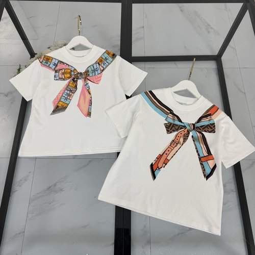 Fendi Kids Premium Cotton T-shirt with Foam Print, Comfortable & Stylish