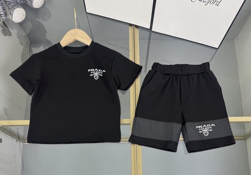 Prada Kids Premium Cotton Set with Letter Print