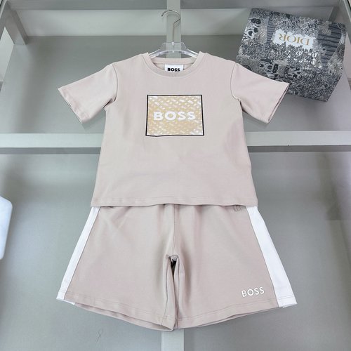 Boss Unisex Kids Cotton Set: Letter Print, Smooth & Breathable