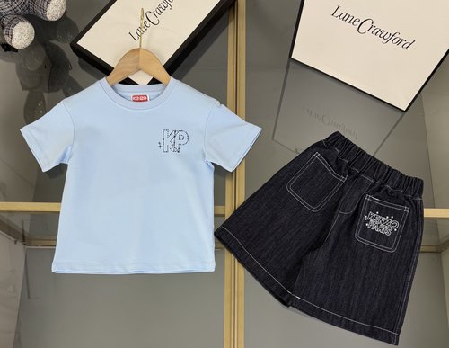 Kenzo Premium Kids Vintage Washed Denim Outfit Set
