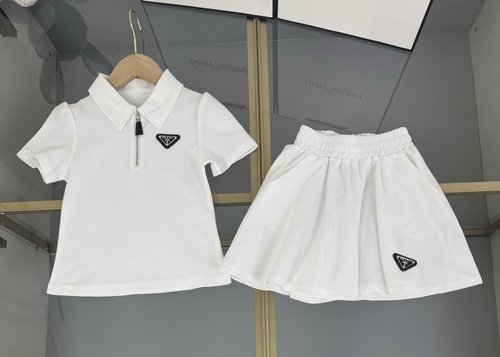 Prada Girls Premium Cotton Skirt Set, Comfortable & Stylish