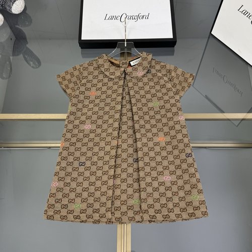 Gucci Girls Unique Jacquard Eco Washed Denim Dress 