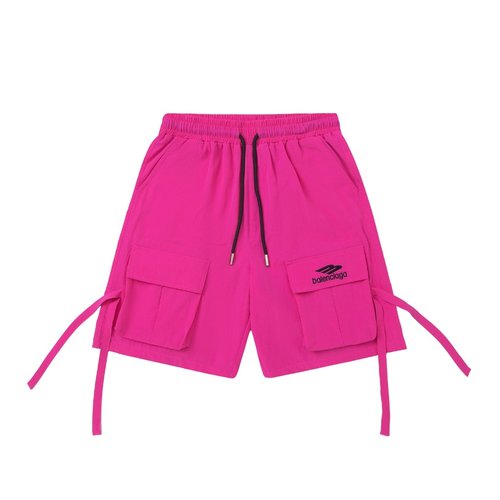 Balenciaga Kids Quick-Dry Cargo Shorts with Pockets & Drawstring